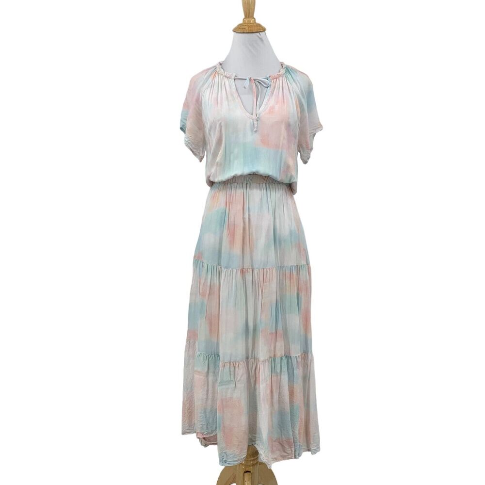 Cloth & Stone Dress Womens XS Extra Small Cotton Candy Tiered Keyhole Blouson